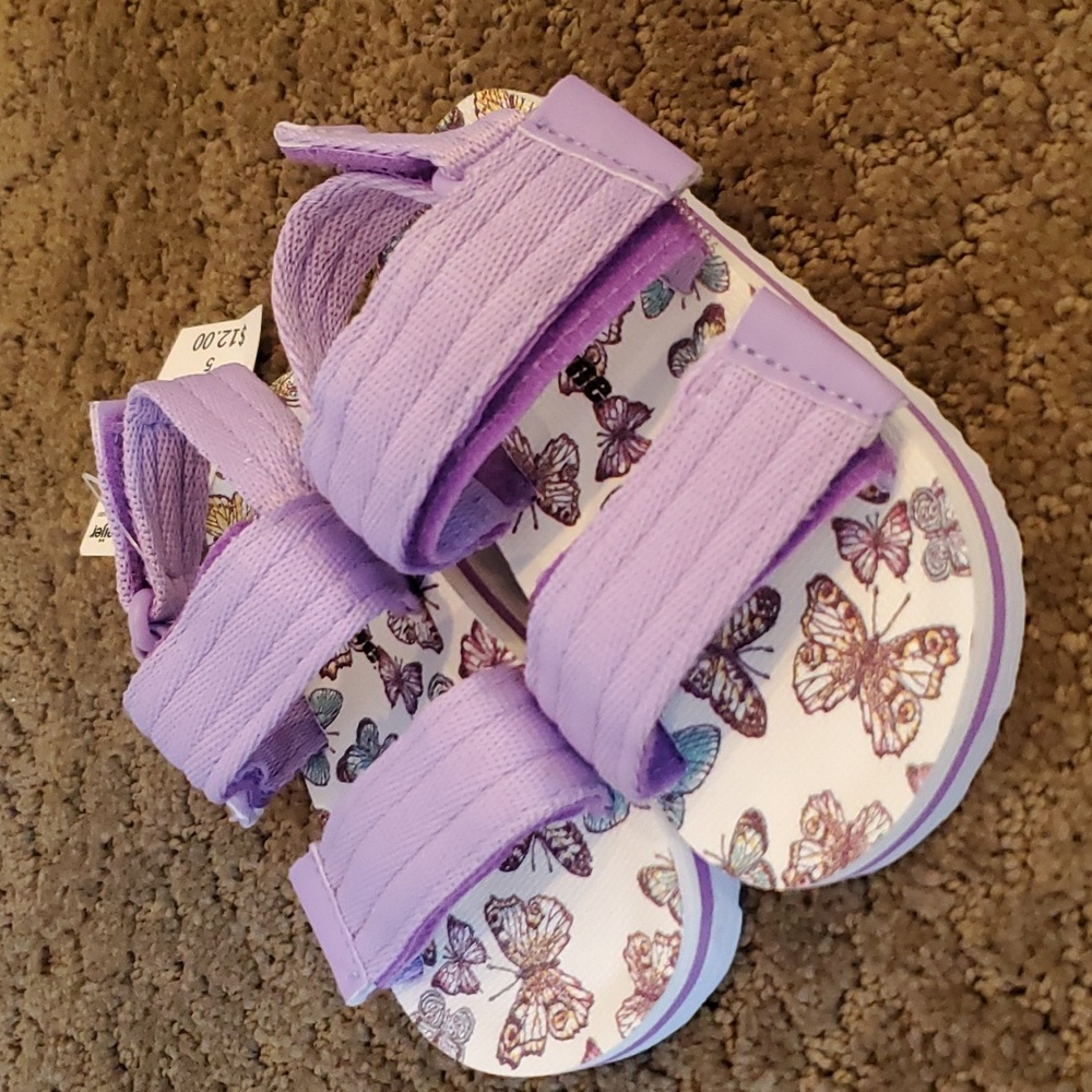 Baby Toddler Girls Wave Zone Lavender Purple Sandals Size 5 6 7 8 9 10 foam NWT